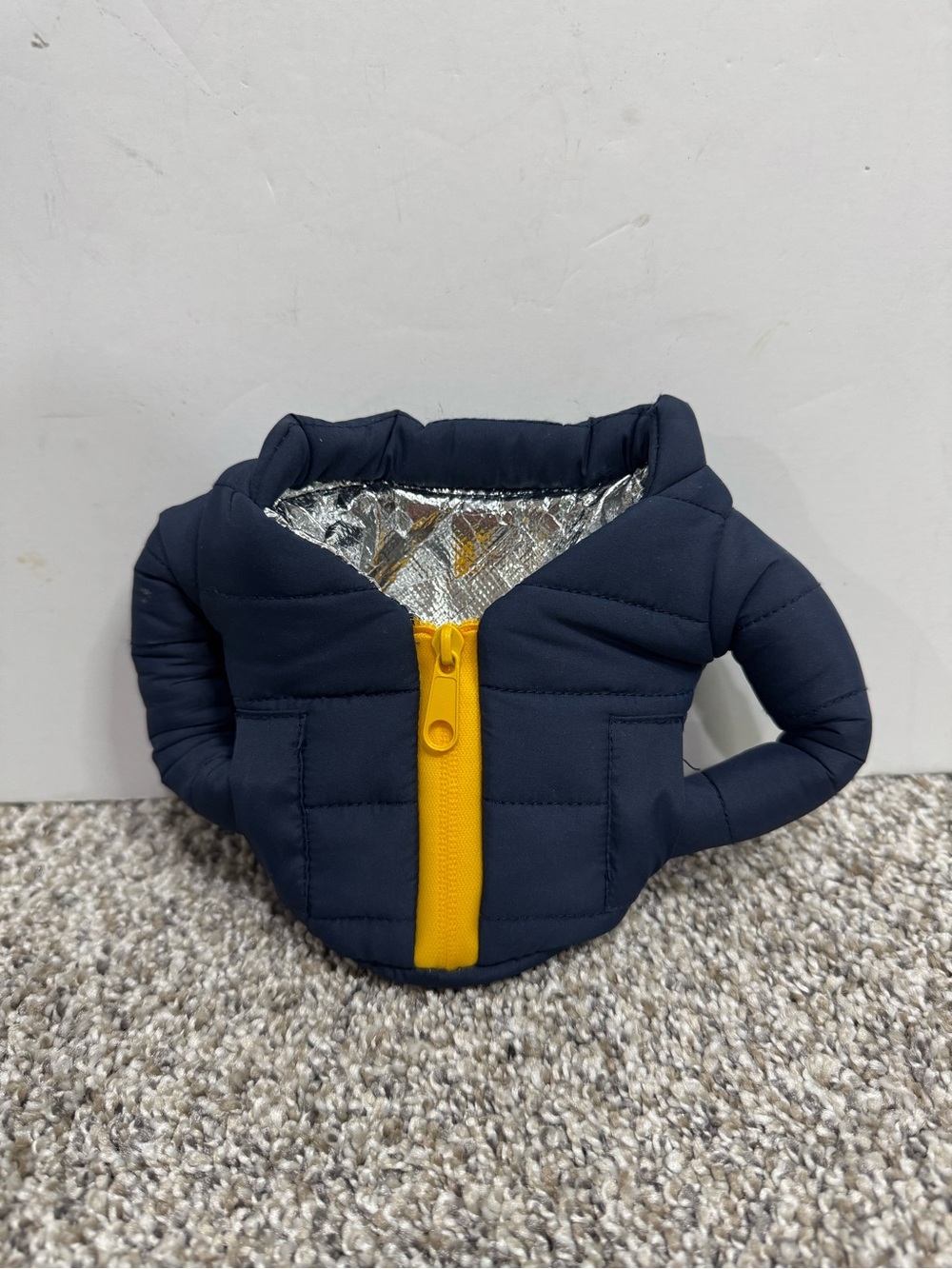 Puffin Drinkwear Navy & Yellow "The Puffer" Can Cooler